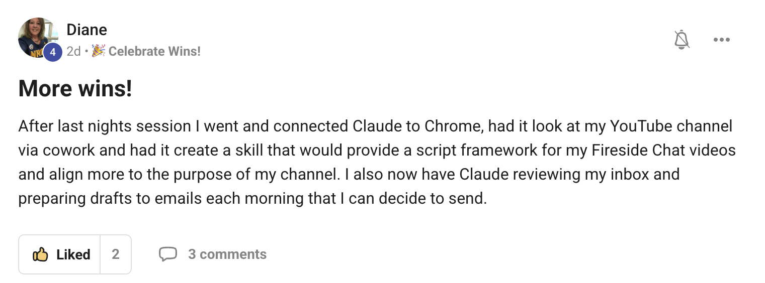 Community win from Diane